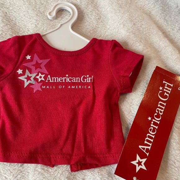 American Girl W076-MF1A 2016 Red Doll Tee Shirt Retired MALL OF AMERICA New - Picture 2 of 8